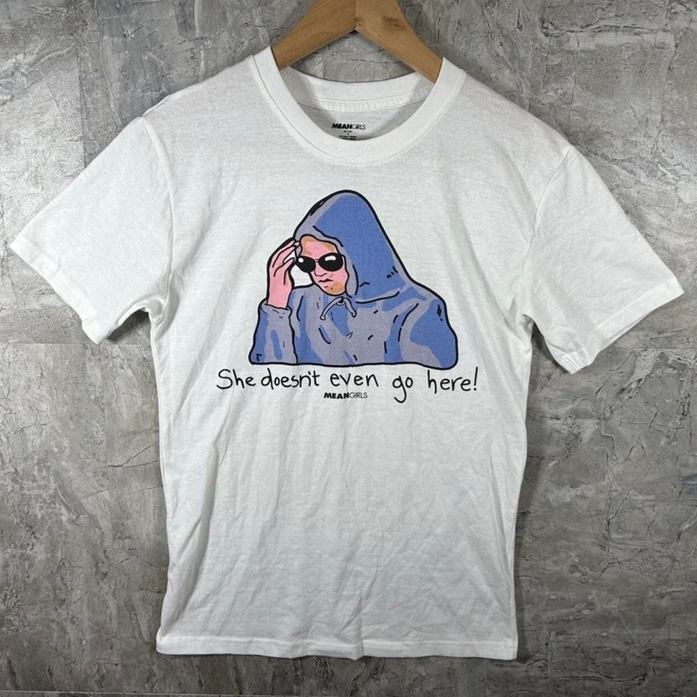 Mean Girls she doesn't even go here! white graphic tee t shirt Size S #meangirls